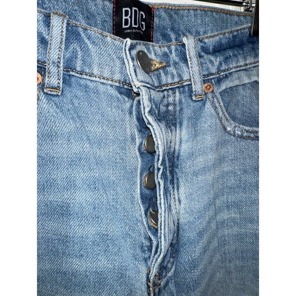 BDG Urban Outfitters Slim Straight Classic Distressed Hidden Button Fly Jeans 26 - Picture 6 of 13